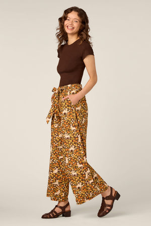 Princess Highway - Dogs & Flowers Culotte - chocolate