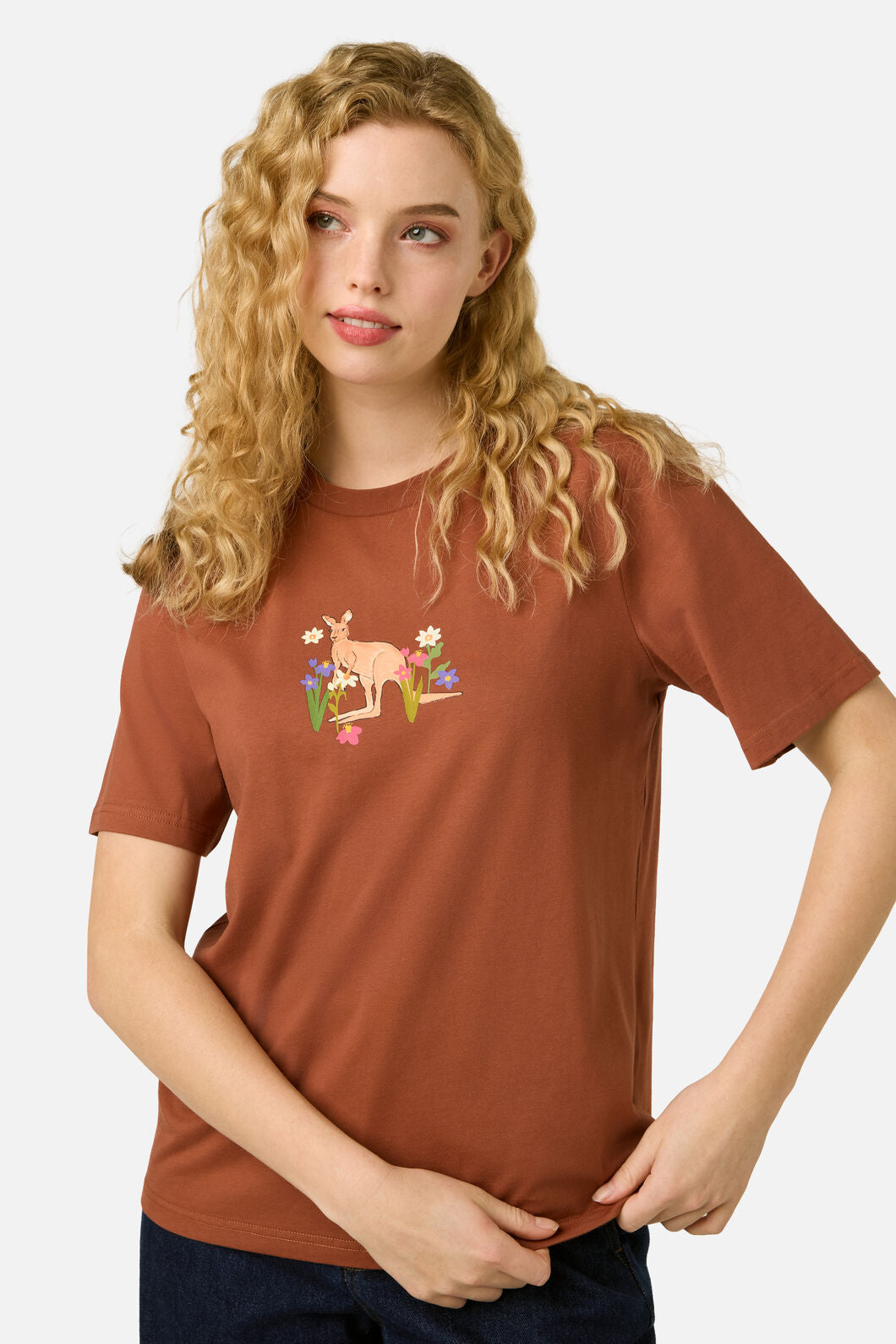 Princess Highway - Kangaroo Relaxed Tee - rust