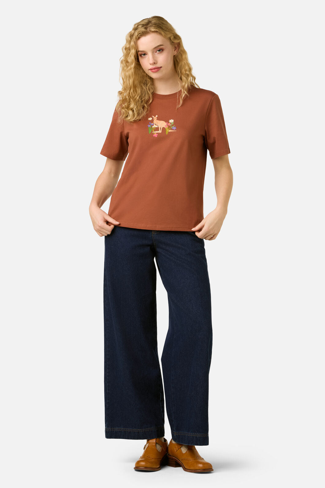 Princess Highway - Kangaroo Relaxed Tee - rust