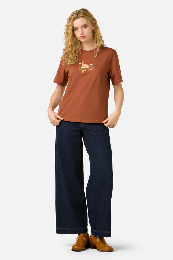 Princess Highway - Kangaroo Relaxed Tee - rust