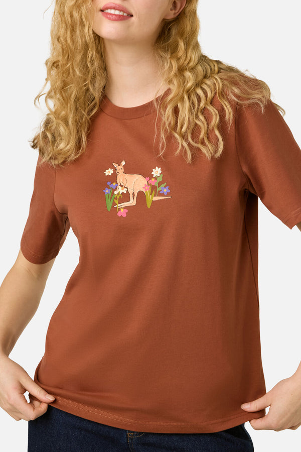 Princess Highway - Kangaroo Relaxed Tee - rust