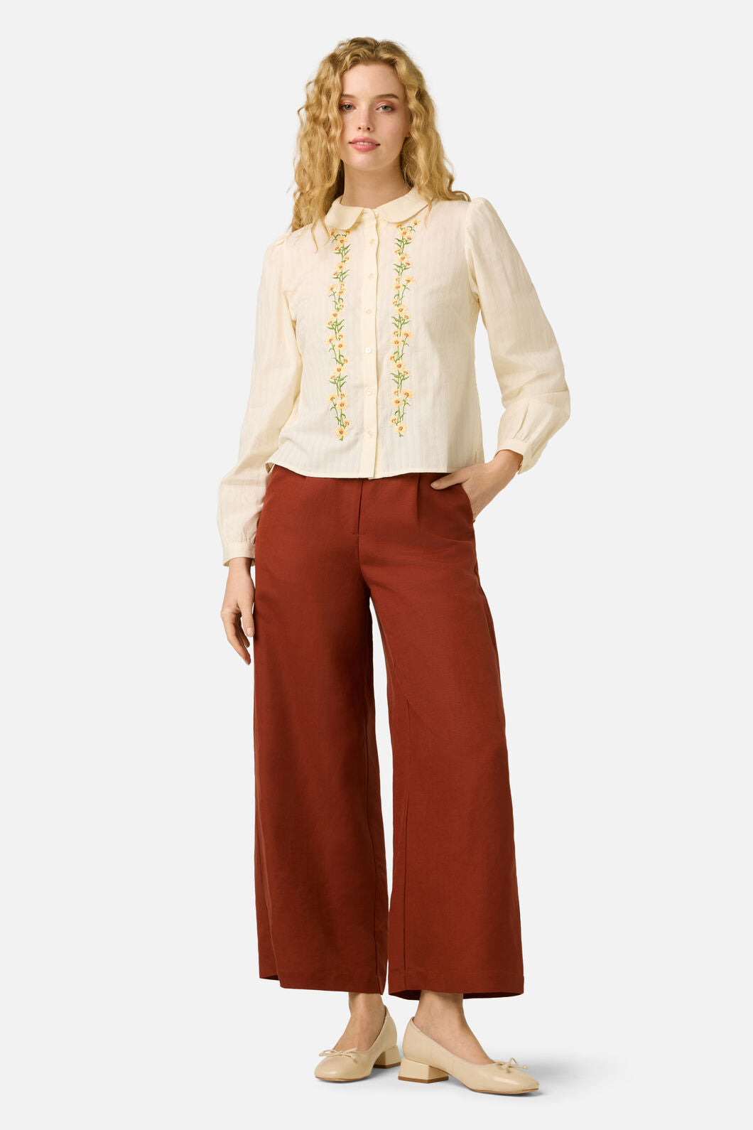 Princess Highway - Goldie Embroidered Blouse - cream