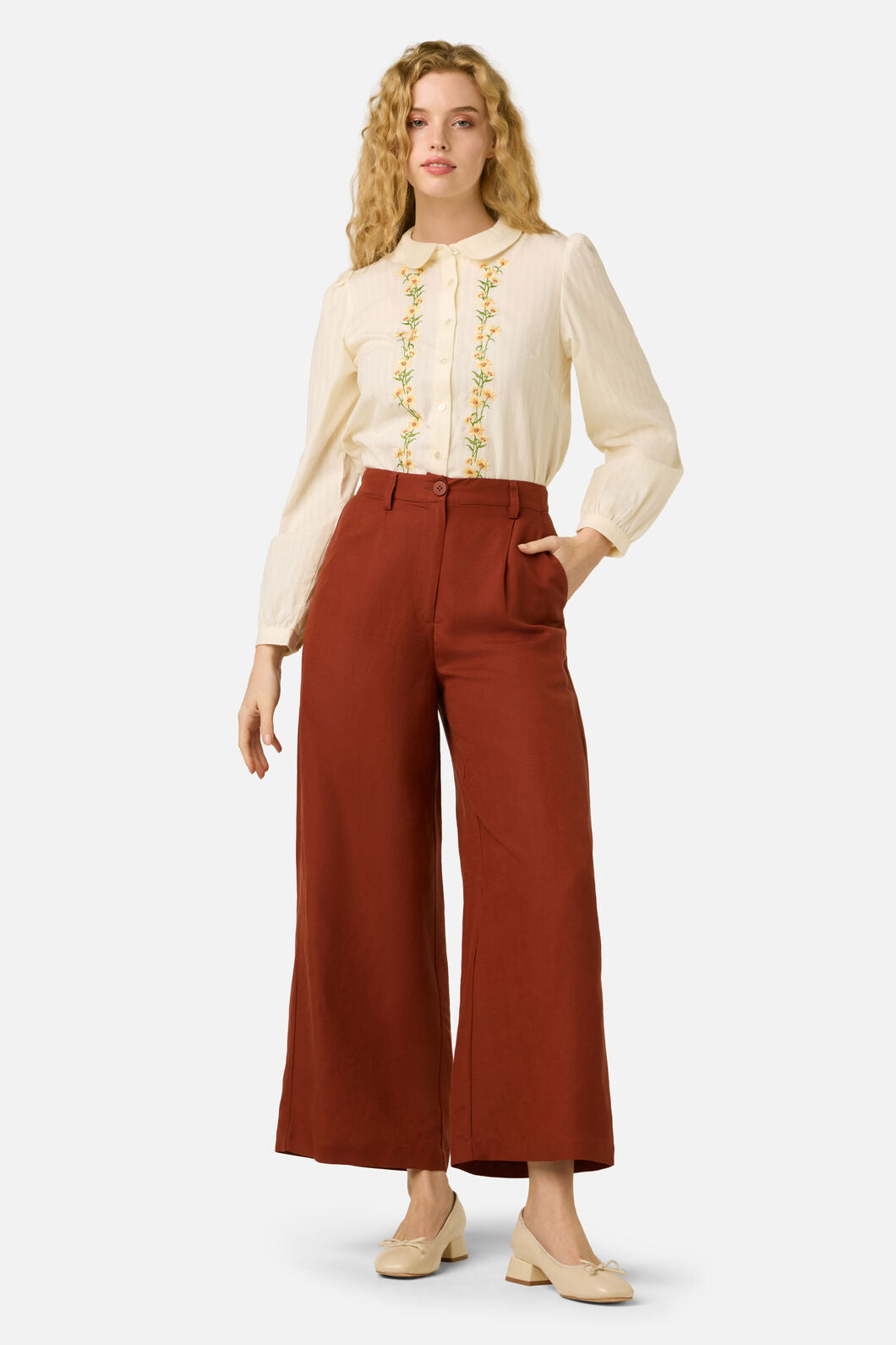 Princess Highway - Goldie Embroidered Blouse - cream