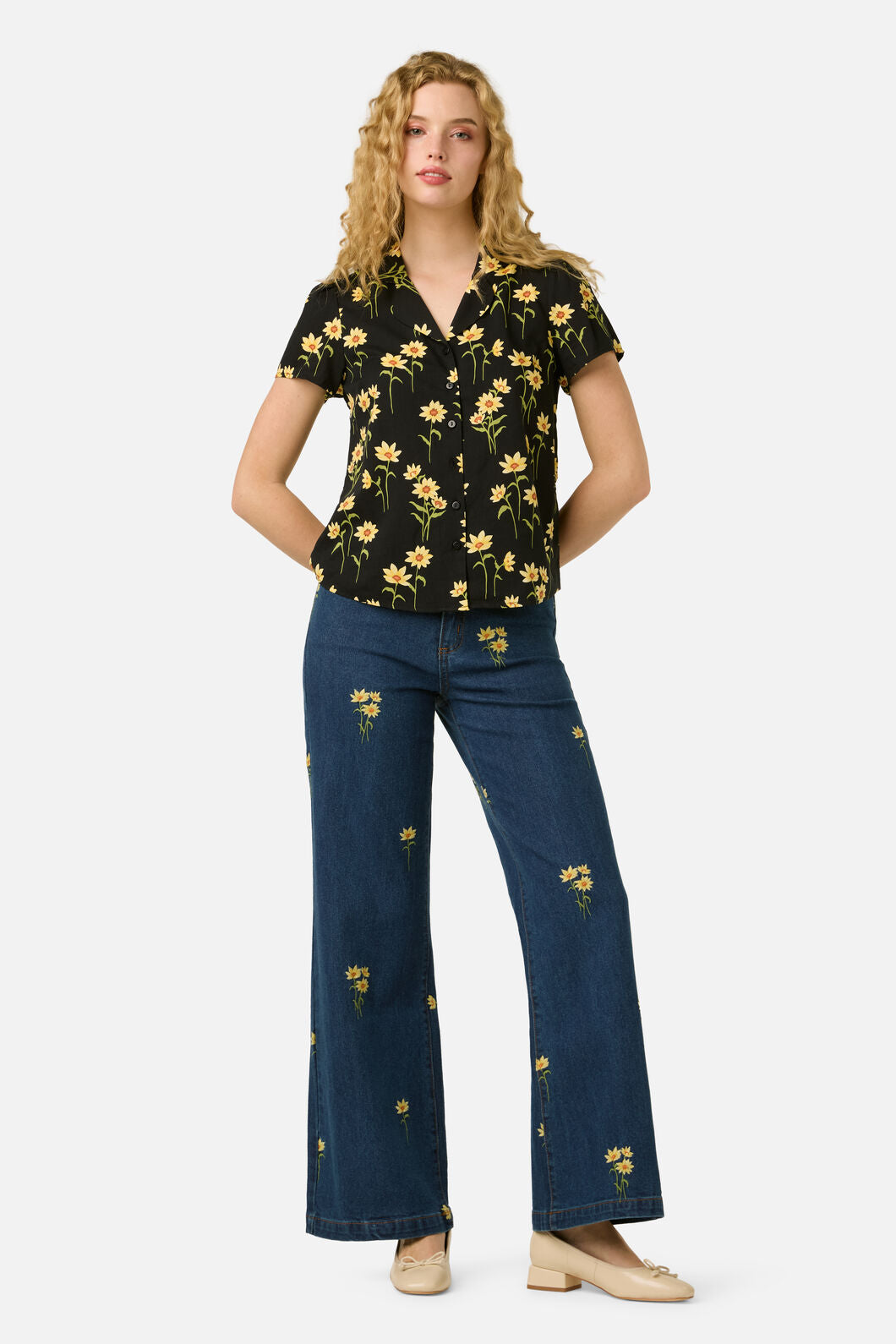 Princess Highway - Goldie Daisy Blouse - black