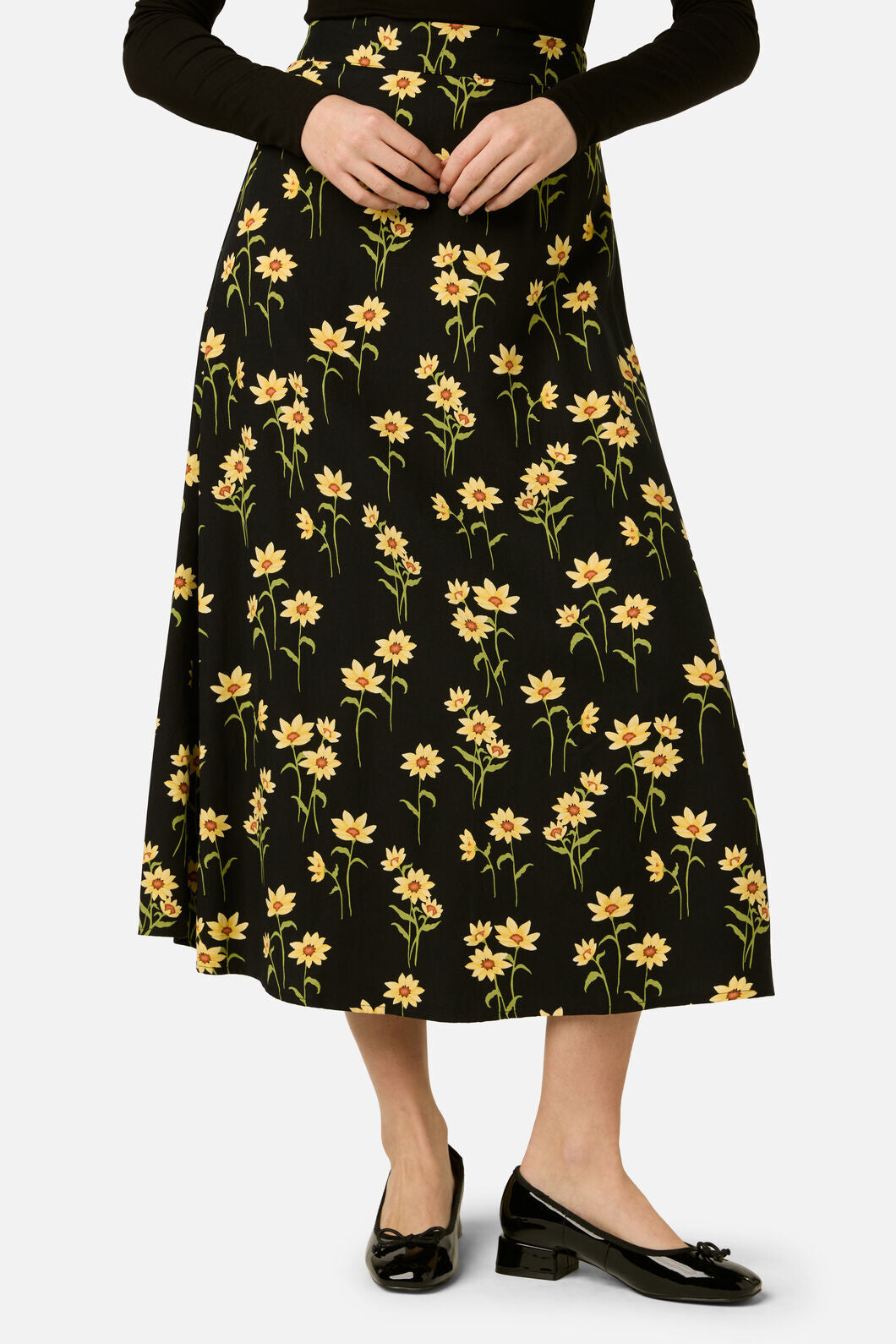 Princess Highway - Goldie Daisy Midi Skirt - black