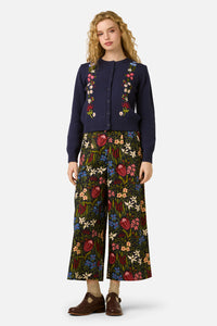 Princess Highway - Native Flora Embroidered Cardigan - navy