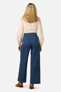 Princess Highway - Native Flora Embroidered Jean - blue-denim