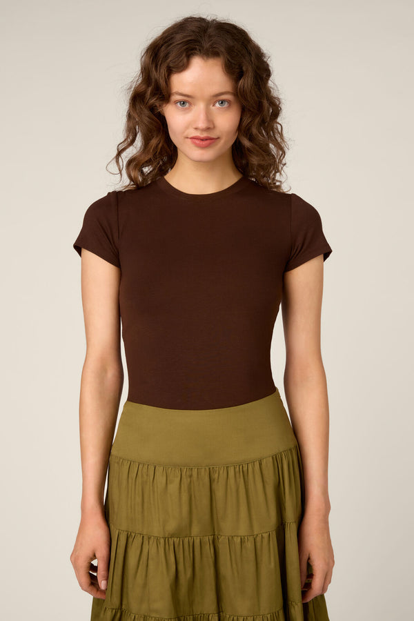 Princess Highway - Andie Classic 90'S Tee - chocolate