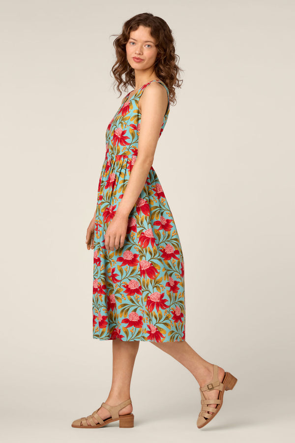 Princess Highway - Waratah Midi Sun Dress - teal