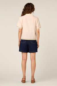 Princess Highway - Meika Flora Embroidered Shirt - cream