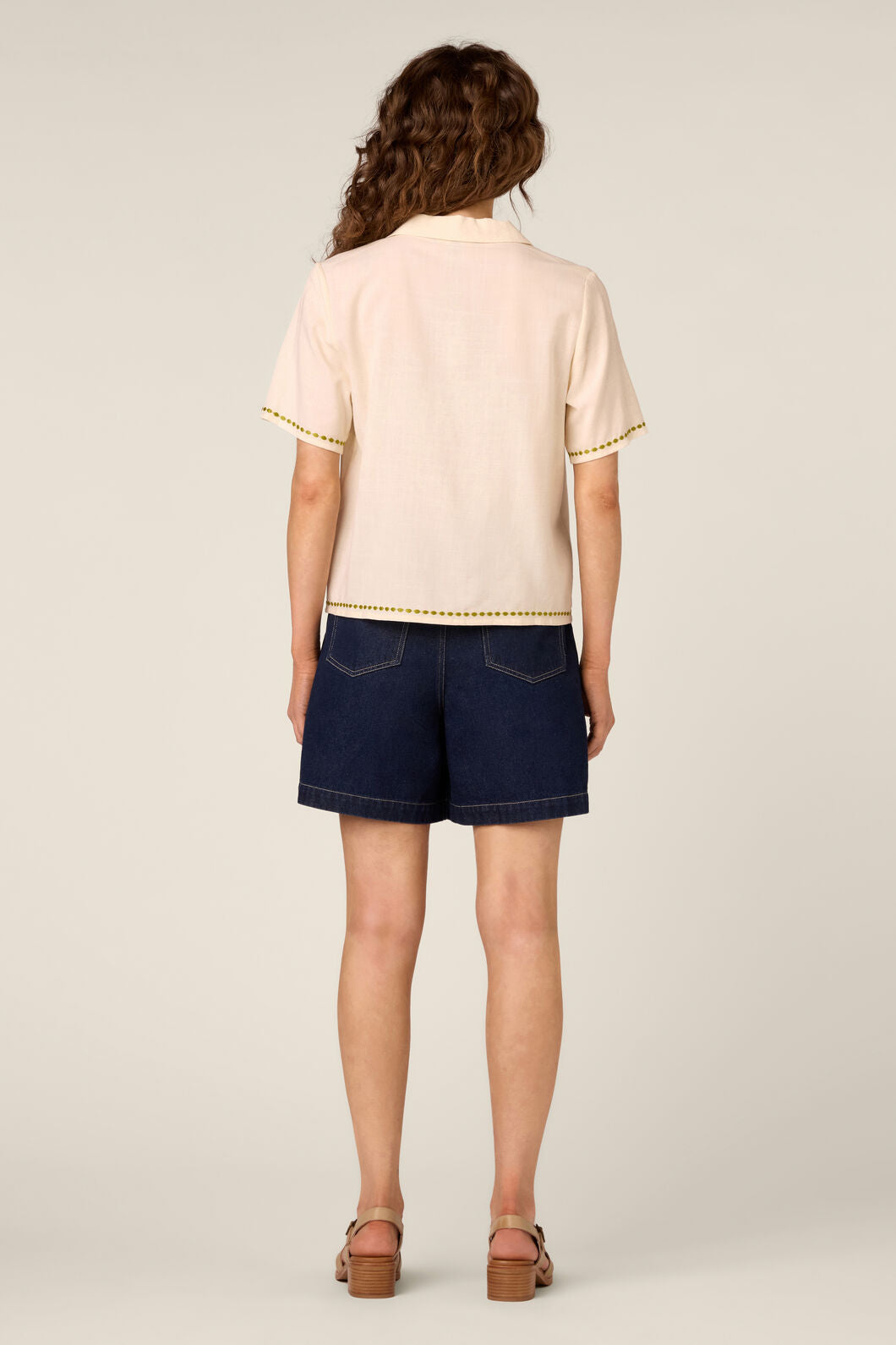 Princess Highway - Meika Flora Embroidered Shirt - cream