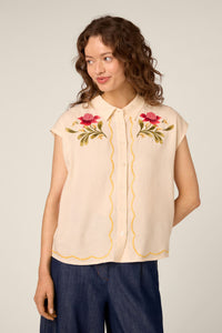 Princess Highway - Waratah Embroidered Blouse - cream