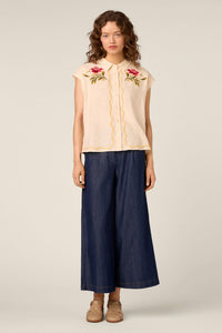 Princess Highway - Waratah Embroidered Blouse - cream