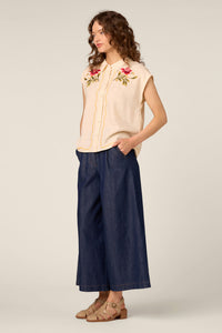 Princess Highway - Waratah Embroidered Blouse - cream