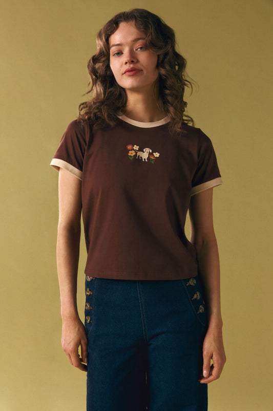 Princess Highway - Sweet Dog Printed Tee - chocolate