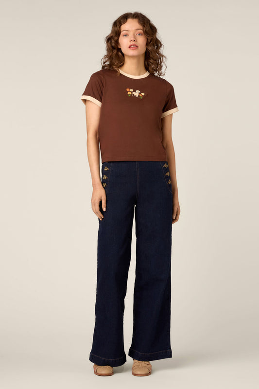 Princess Highway - Sweet Dog Printed Tee - chocolate