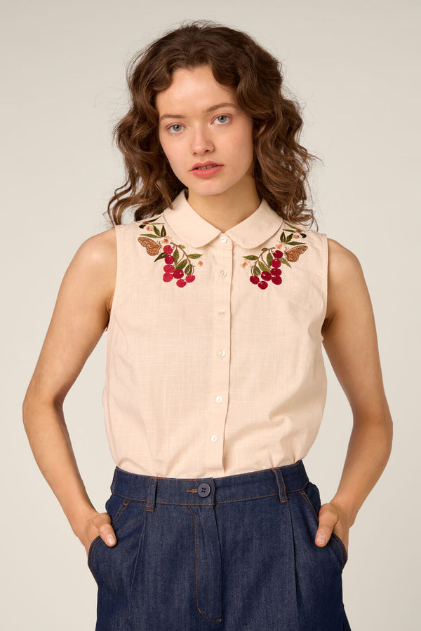 Princess Highway - Orchard Embroidered Top - cream