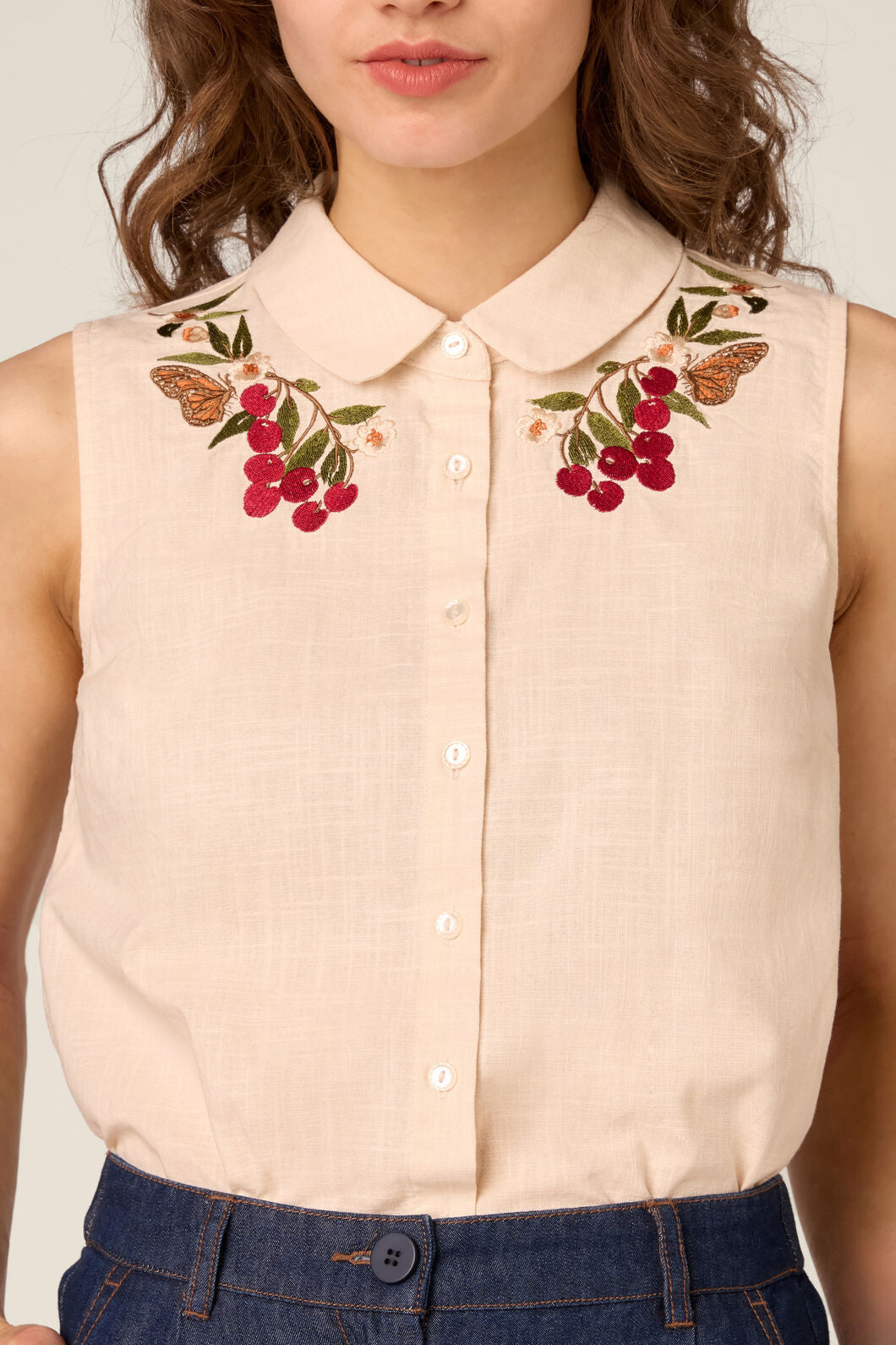 Princess Highway - Orchard Embroidered Top - cream
