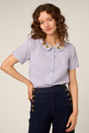 Princess Highway - Butterfly Embroidered Blouse - blue