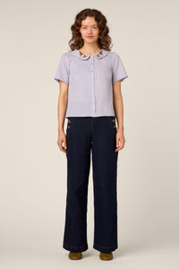 Princess Highway - Butterfly Embroidered Blouse - blue