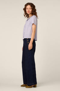 Princess Highway - Butterfly Embroidered Blouse - blue