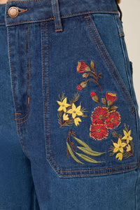 Princess Highway - Gumnut Flora Embroidered Jean - blue-denim