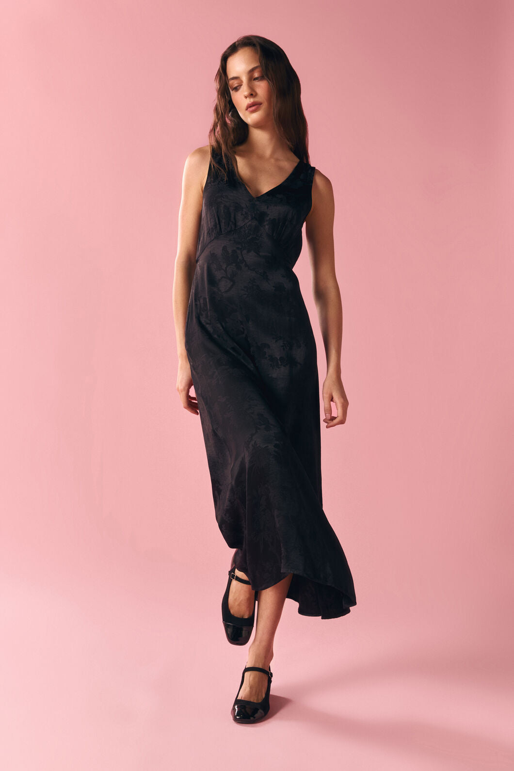 Princess Highway - Nina Embossed Slip Dress - black