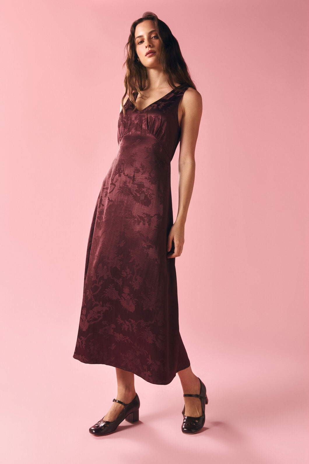 Princess Highway - Nina Embossed Slip Dress - chocolate