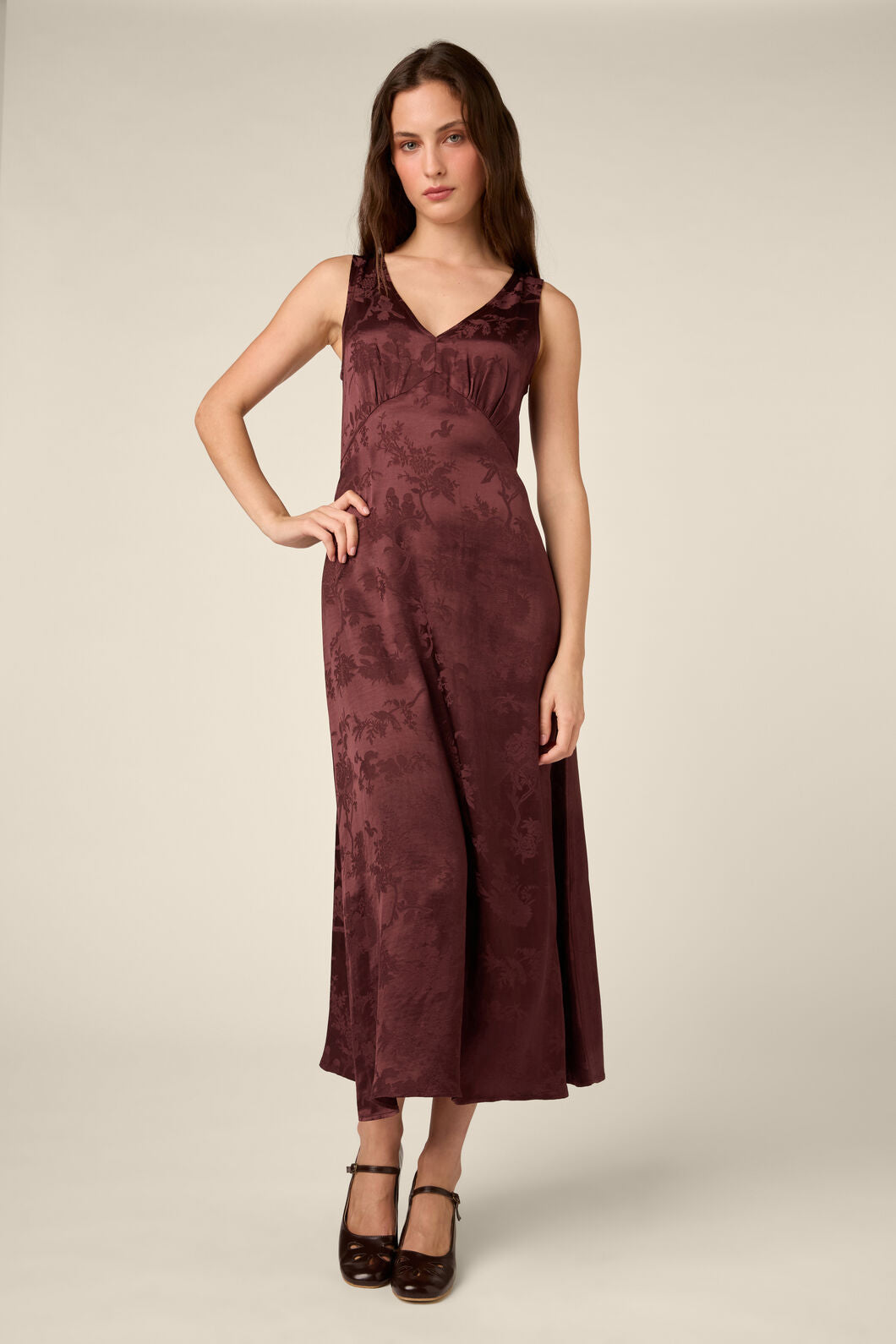 Princess Highway - Nina Embossed Slip Dress - chocolate