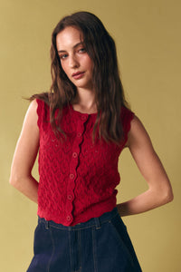 Princess Highway - Thea Lacey Knit Vest - red
