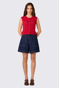 Princess Highway - Thea Lacey Knit Vest - red