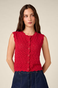 Princess Highway - Thea Lacey Knit Vest - red