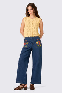 Princess Highway - Thea Lacey Knit Vest - lemon