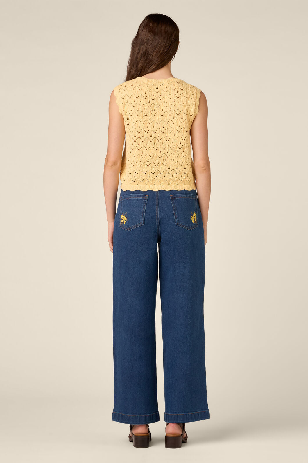 Princess Highway - Thea Lacey Knit Vest - lemon