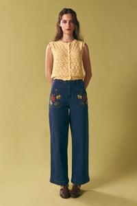 Princess Highway - Thea Lacey Knit Vest - lemon