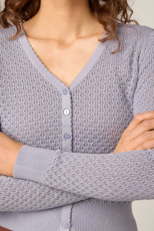Princess Highway - Ida Lace Knit Cardigan - blue