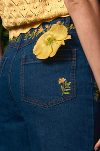 Princess Highway - Marie Embroidered Denim Jean - blue-denim