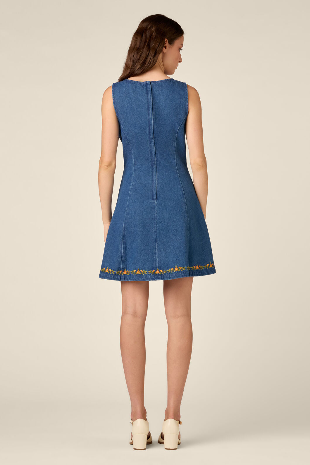 Princess Highway - Marie Embroidered Denim Dress - blue-denim