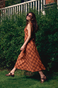 Princess Highway - Edwina Check Midi Dress - chocolate