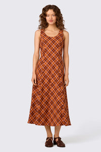 Princess Highway - Edwina Check Midi Dress - chocolate