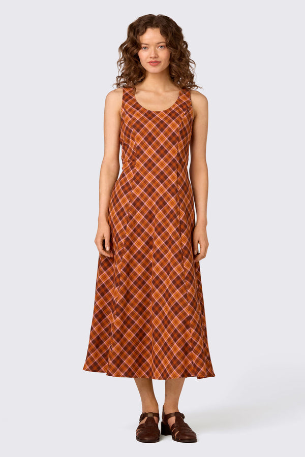 Princess Highway - Edwina Check Midi Dress - chocolate