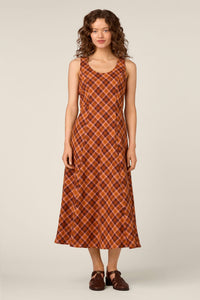 Princess Highway - Edwina Check Midi Dress - chocolate