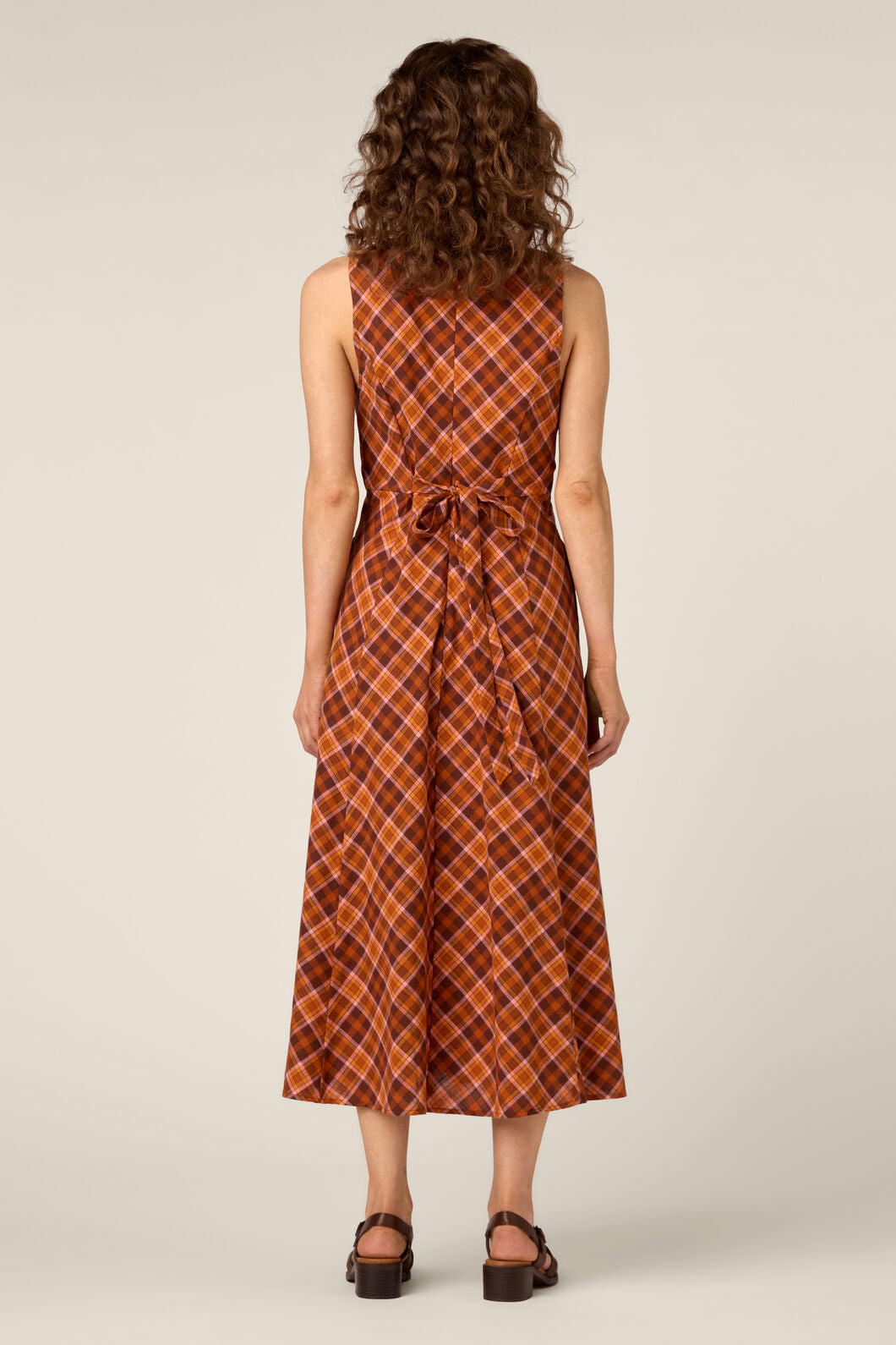 Princess Highway - Edwina Check Midi Dress - chocolate