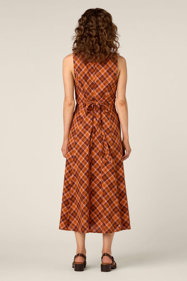 Princess Highway - Edwina Check Midi Dress - chocolate