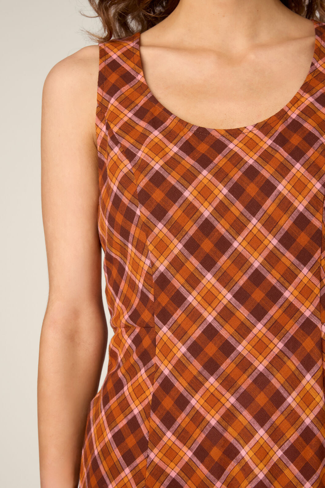 Princess Highway - Edwina Check Midi Dress - chocolate