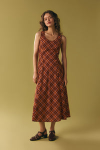 Princess Highway - Edwina Check Midi Dress - chocolate