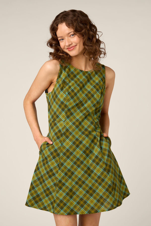 Princess Highway - Edwina Check Mini Dress - green