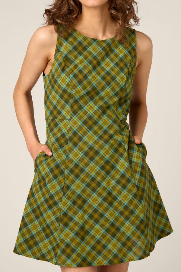 Princess Highway - Edwina Check Mini Dress - green