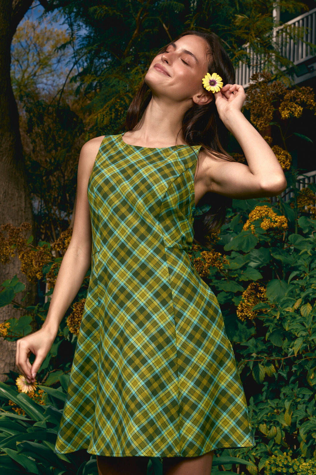 Princess Highway - Edwina Check Mini Dress - green