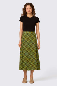 Princess Highway - Edwina Check A-Line Midi Skirt - green